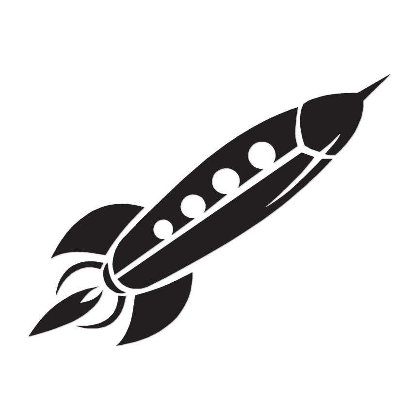 Rocket Ship Space Toy – Decal Sticker – Multiple Color & Sizes – ebn1075