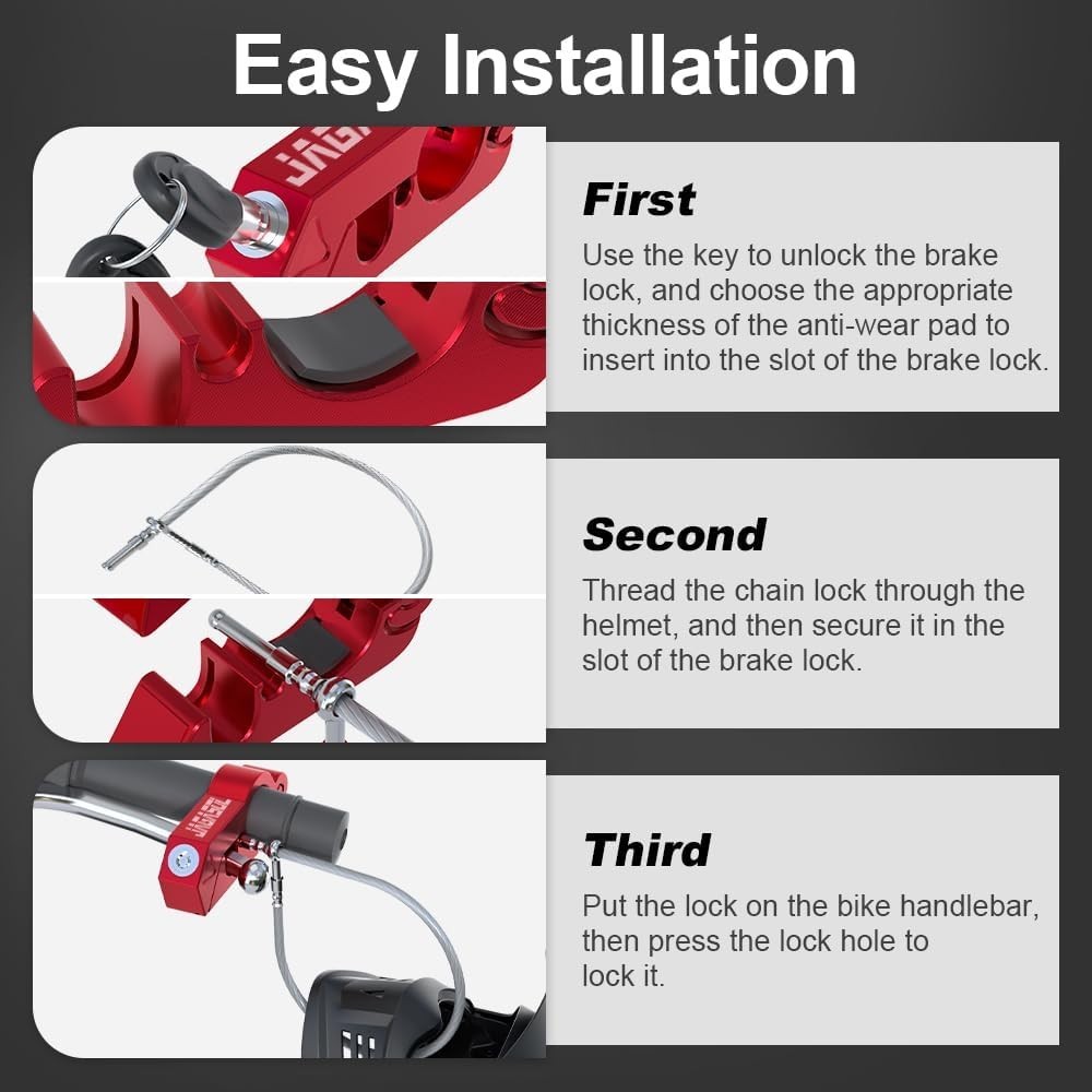 Motorcycle Lock Combo: Helmet & Brake Anti-Theft Handlebar Lock for… Fast Ship