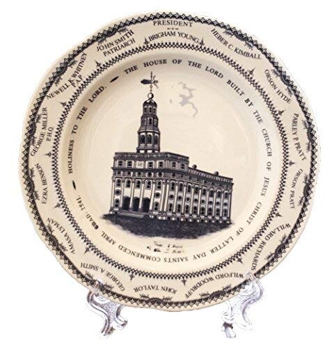 One Moment In Time P6 Nauvoo Temple Blue White China/Easel 1846 Replica Mormon L