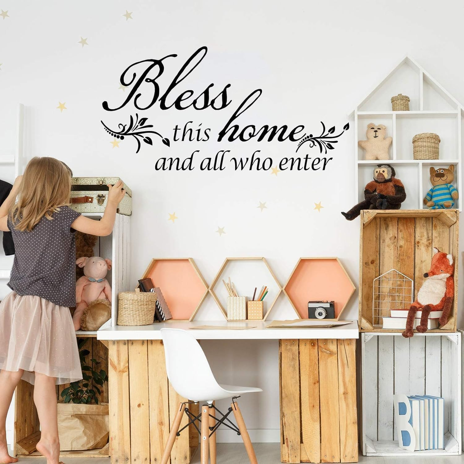 3 Sheets Vinyl Wall Quote Stickers Love Faith Hope Family Inspirational Stickers