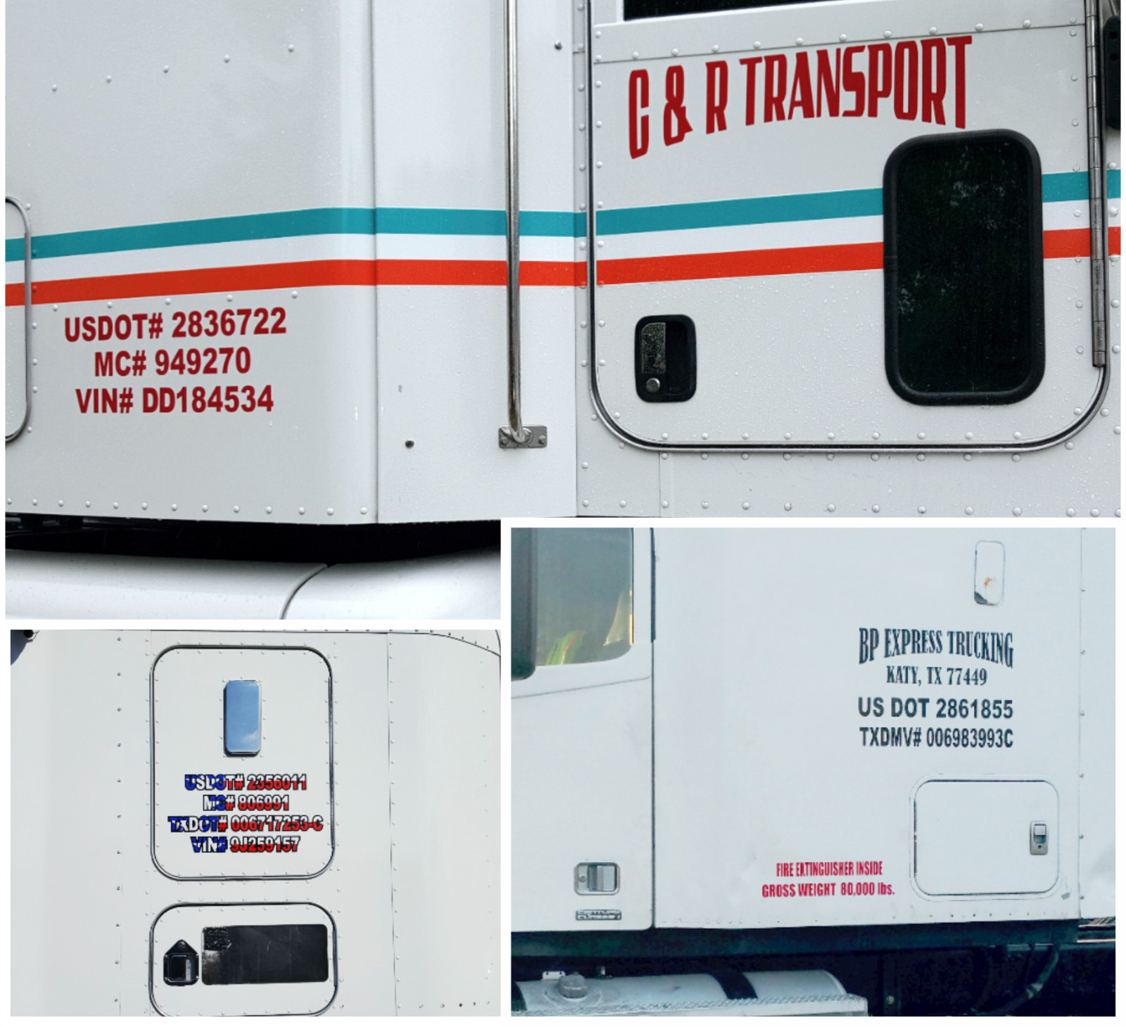 USDOT Decals Set of 2 Custom US DOT Numbers 22 X 14 INCHES