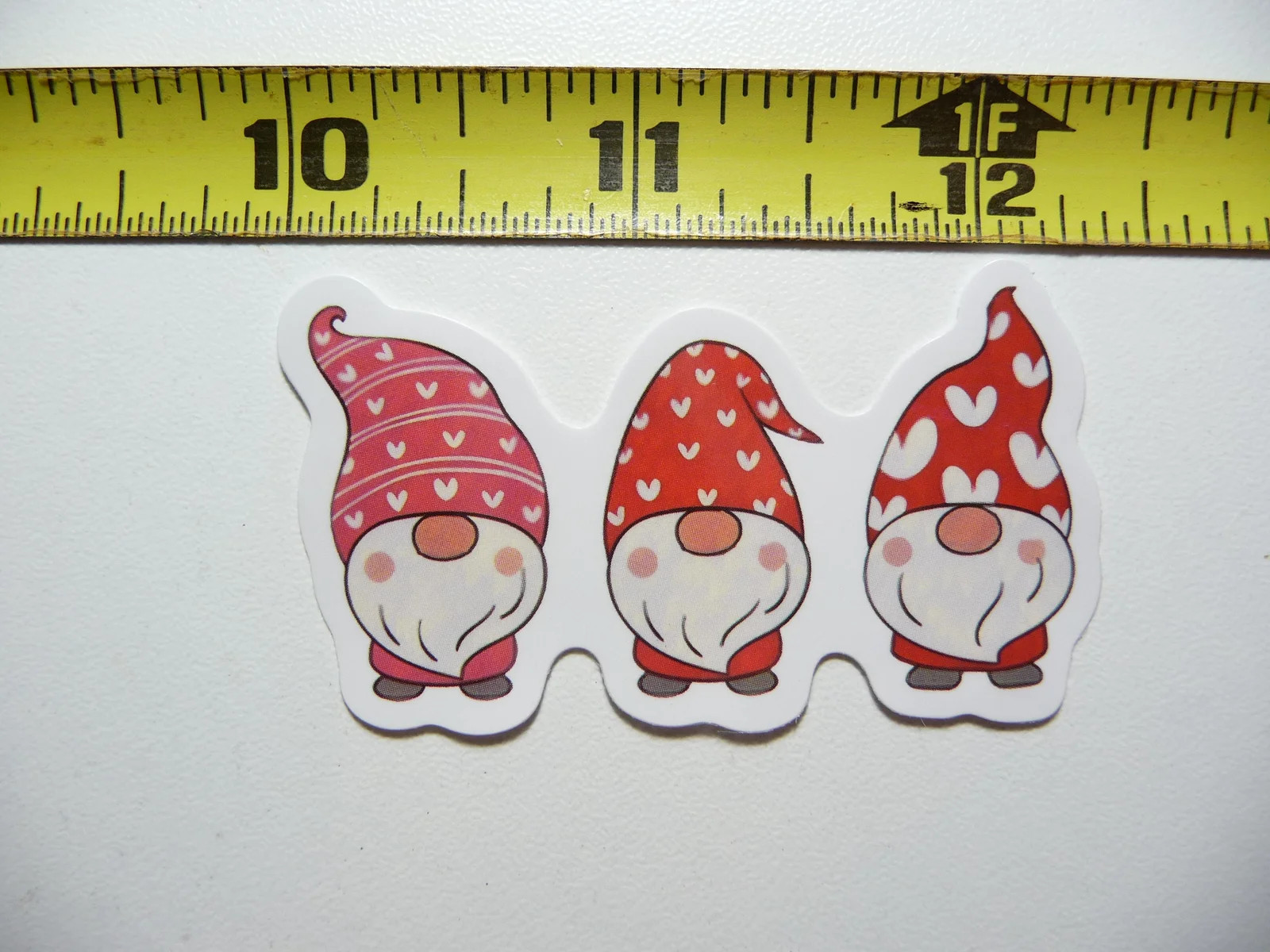 TRIPLET GNOMES TALL NIGHTCAPS SMALL STICKER DECAL FAMILY MOM DAD SON DAUGHTER