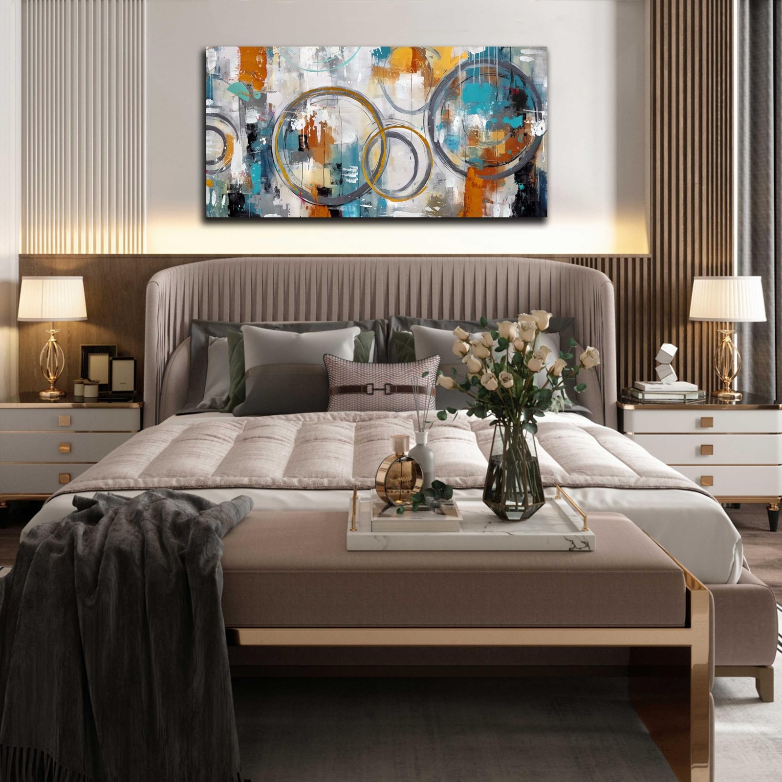 JKWALL77 Modern Wall Art for Office Decor – Abstract Canvas Wall Art – Wall P…