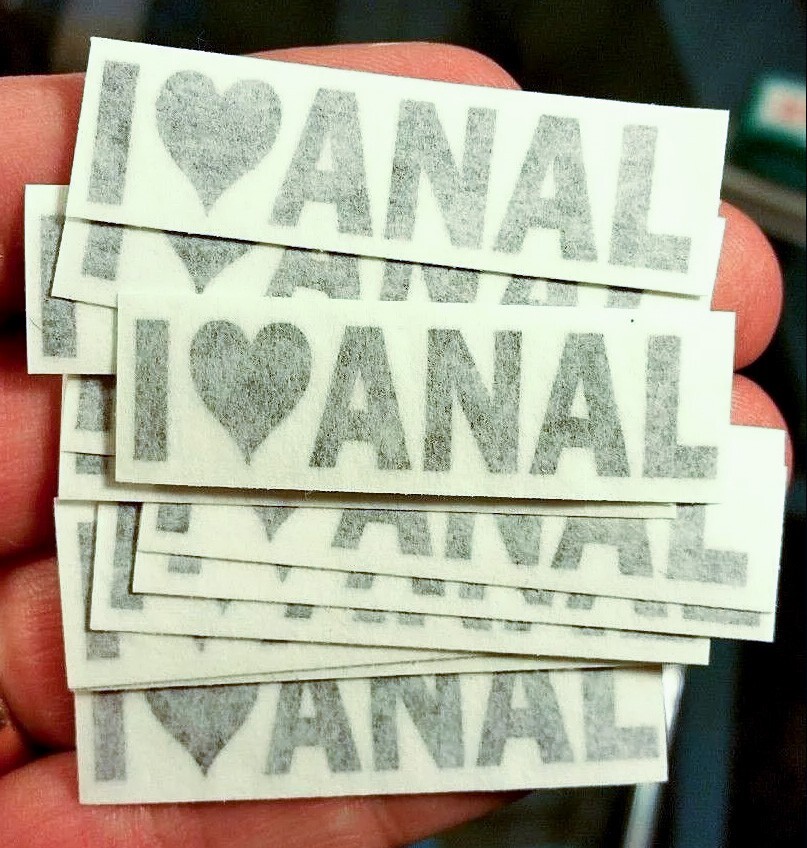(LOT OF 12) I LOVE ANAL WHOLESALE VINYL DECALS STICKERS FUNNY PRANK JOKE BUMPER