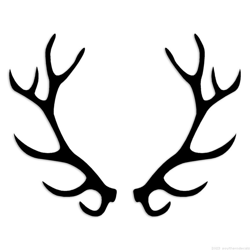 Deer Rack – Decal Sticker – Multiple Colors & Sizes – ebn6719