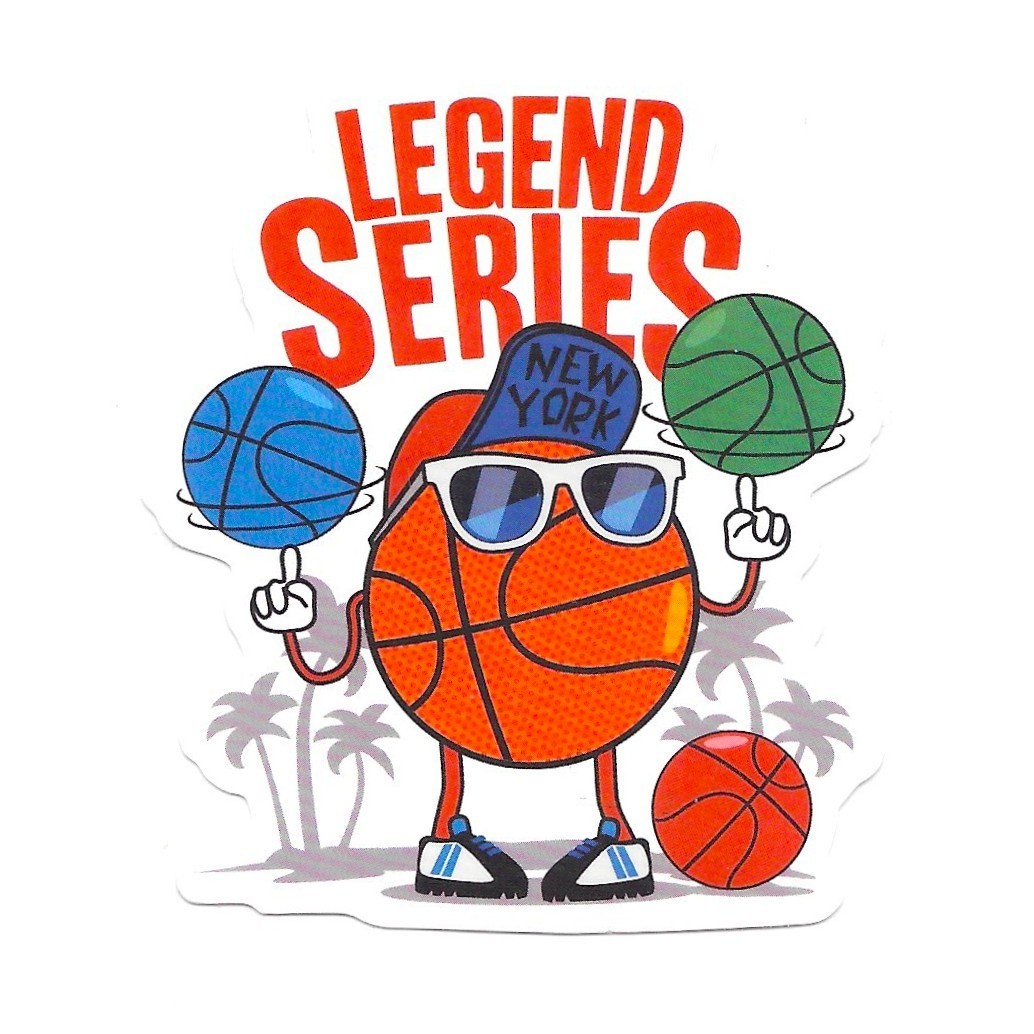 Legend Series Basketball Vinyl Sticker New York Sports Mascot Cartoon Art Decal