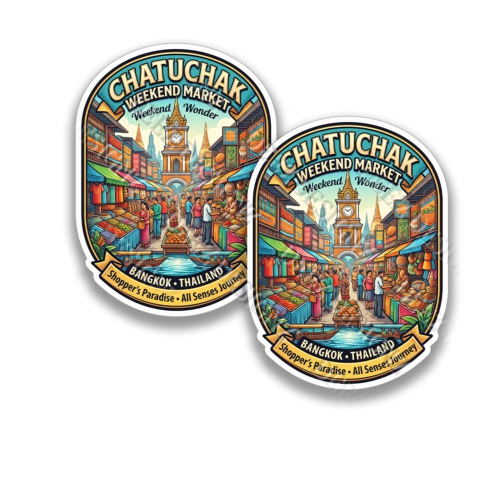 Chatuchak Market Bangkok Thailand Vinyl Decal Souvenir Sticker 2 Pack 44400
