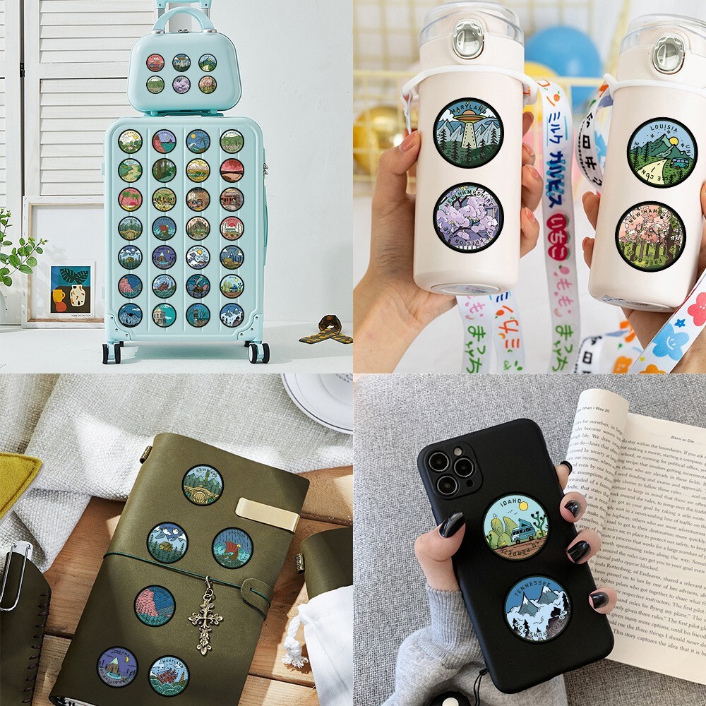 120Pcs US Map States Stickers for Kids Water Bottle Waterproof Scrapbooking