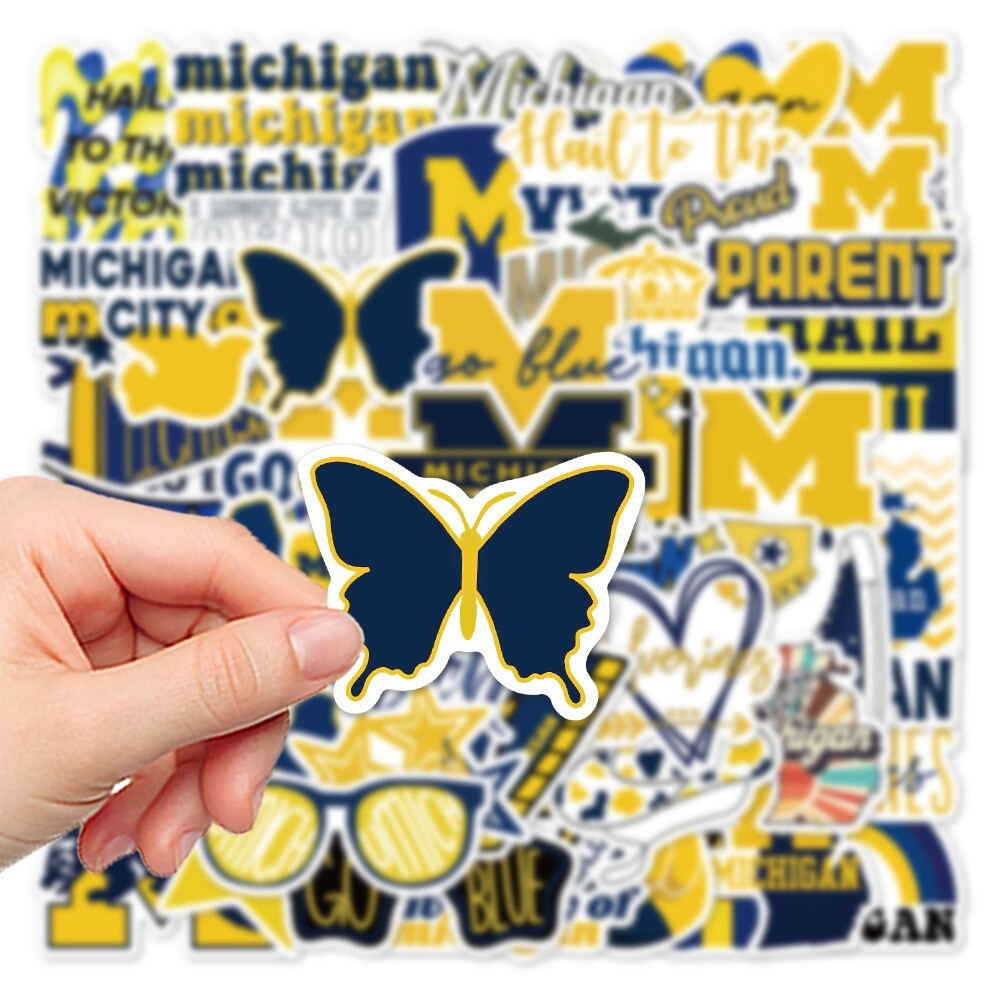 50pcs University Of Michigan Stickers, UM Go Blue Ann Arbor, #244
