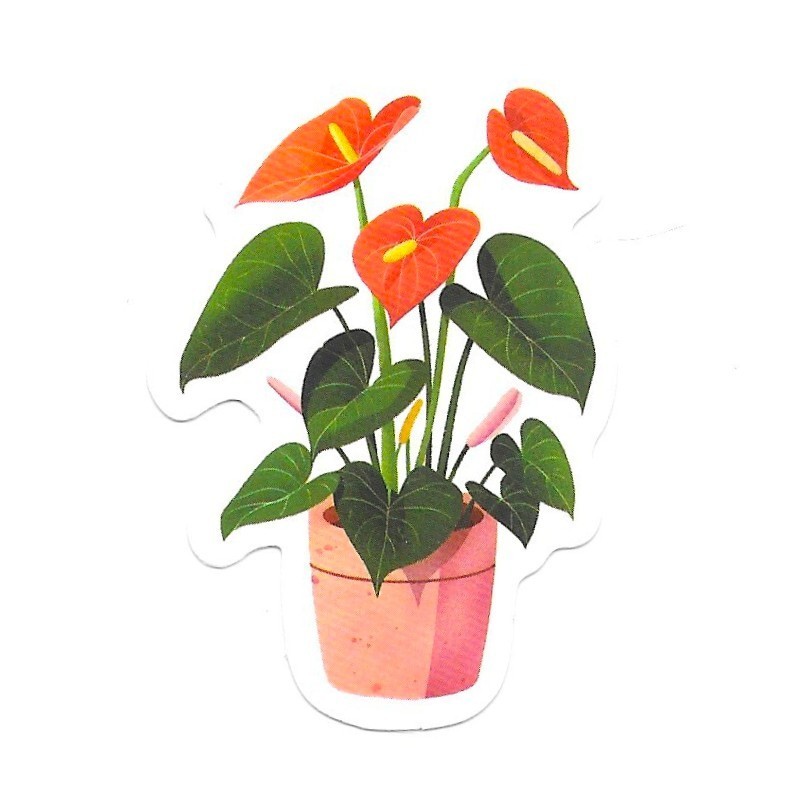 Vinyl Sticker Die Cut Anthurium Decal Flamingo Flower Tropical Plant Journal