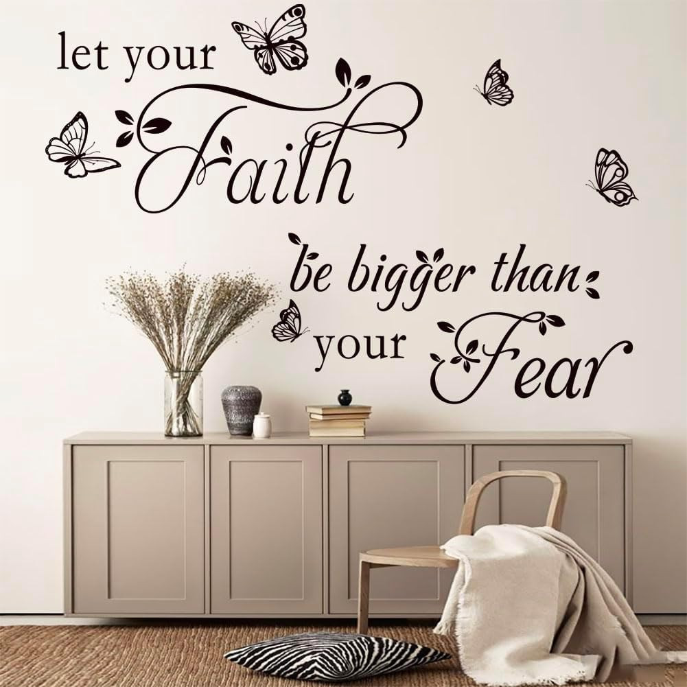 Inspirational Wall Decal Sticker Quotes Vinyl Wall Stickers Let Your Faith Be Bi