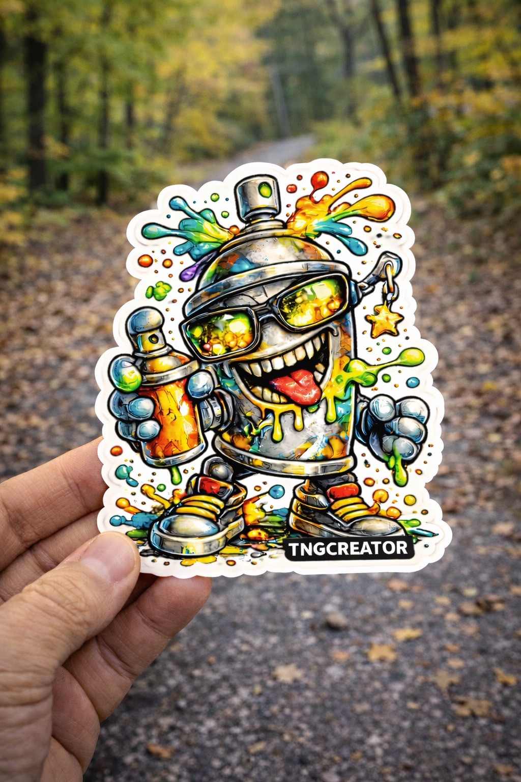 Graffiti Spray Can Character Sticker | Street Art Vinyl Decal | Urban Cartoon