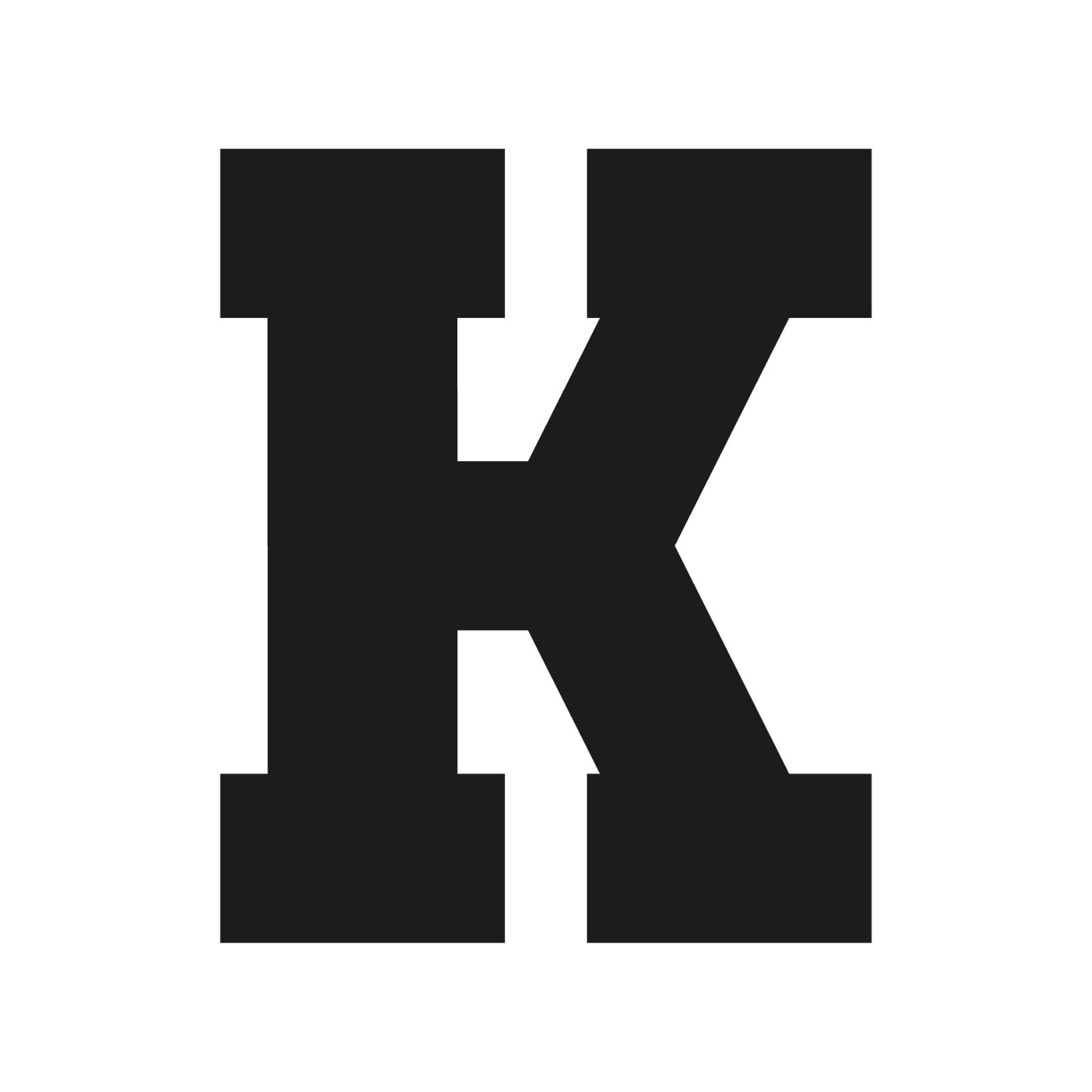 Letter K Varsity font Vinyl decal bold sports font Sticker