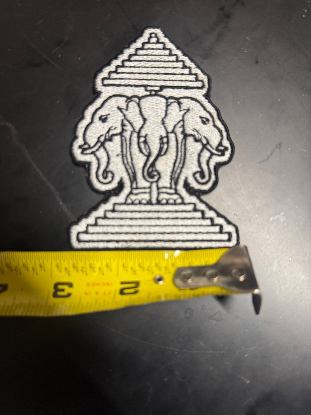 3 Headed Elephant Embroidered Patch – Southeast Asian – Erawan Laos Thai SEA