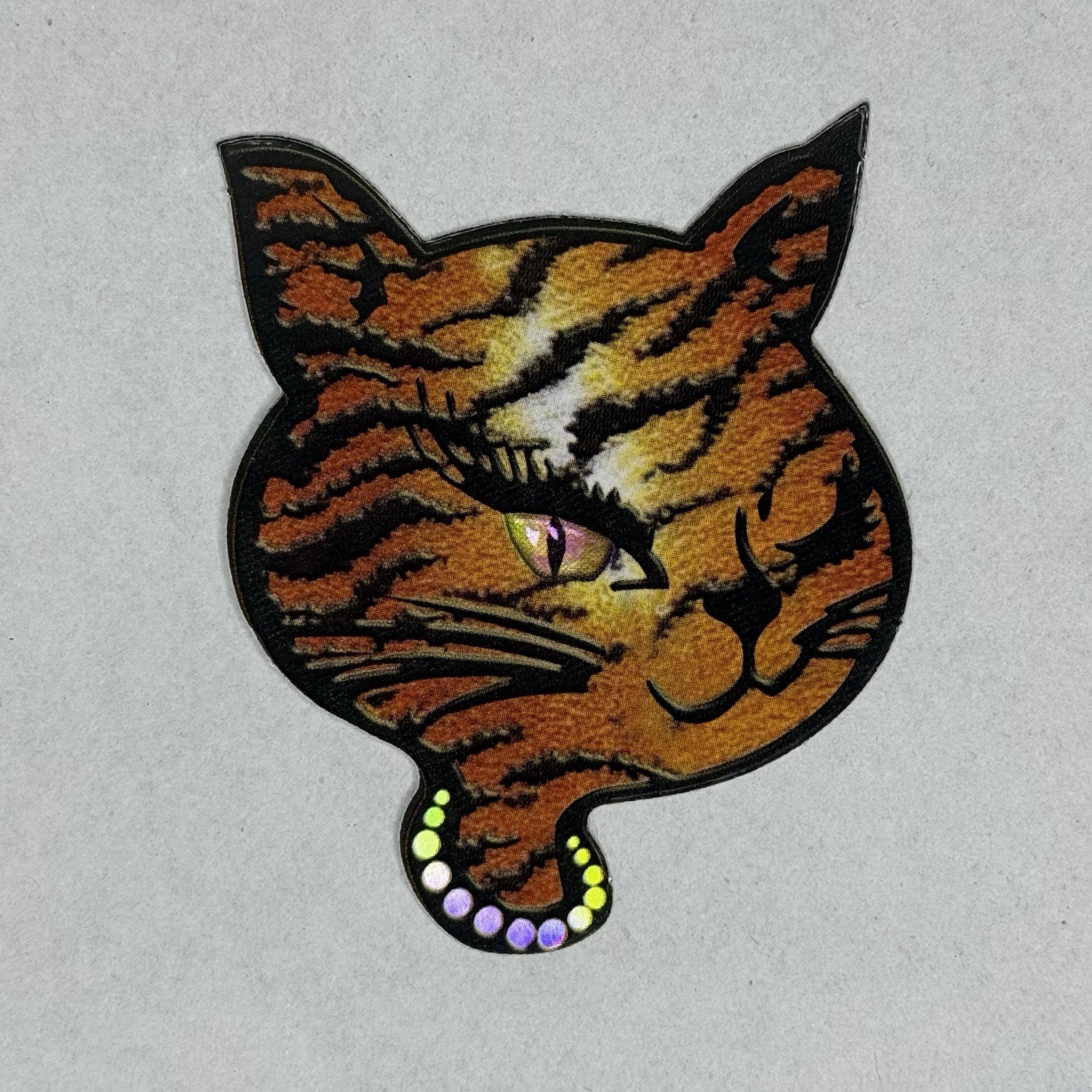 Vintage Winking Cat Vending Stickers 2001 Prism Foil Y2K