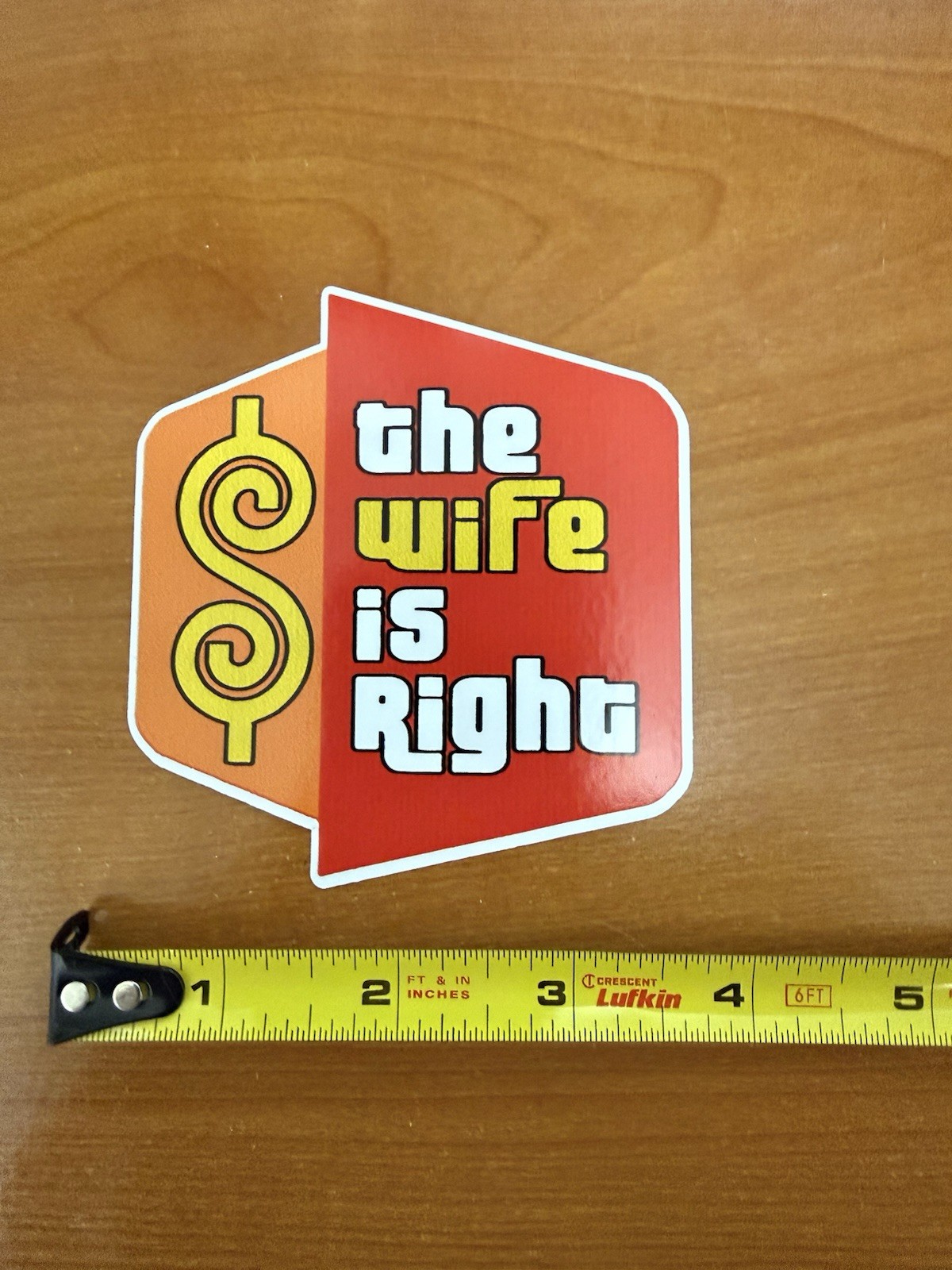 funny adult sticker gag gift car automotive parts mancave the wife is right