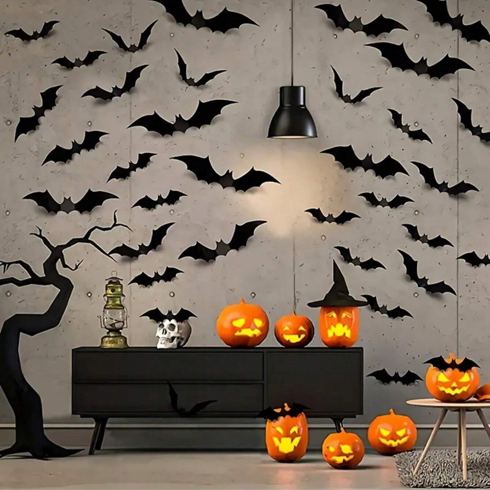 3D Bat Stickers 4 Sizes DIY Wall Halloween Decor Scary Bats For Haunted Home New