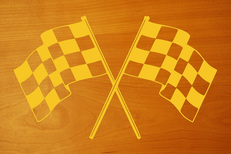 CHECKERED FLAGS Vinyl Sticker – Racing Motocross BMX Team Garage – Die Cut Decal