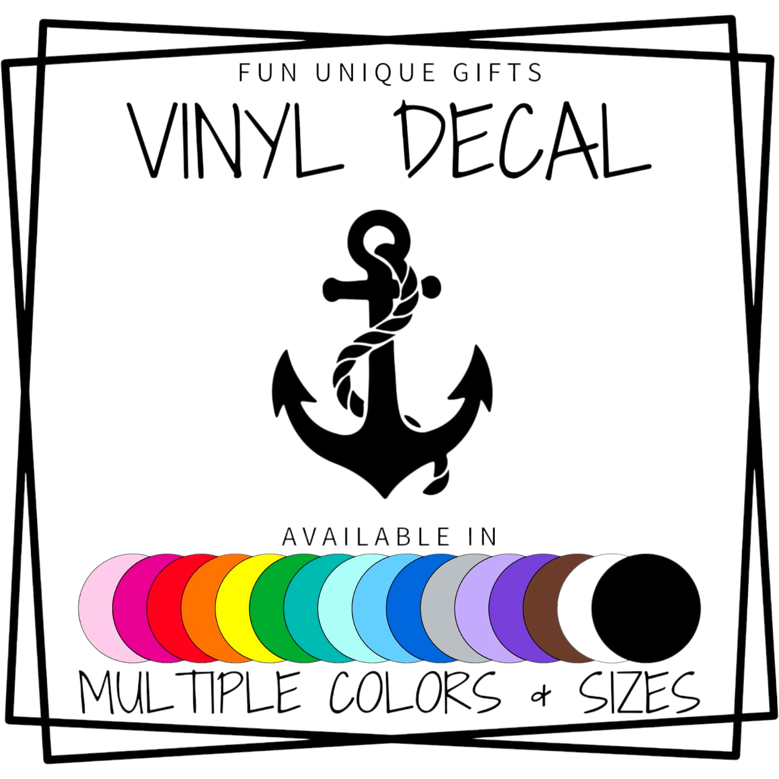 Anchor Vinyl Decal Sticker -Multiple Colors & Sizes- FREE SHIPPING
