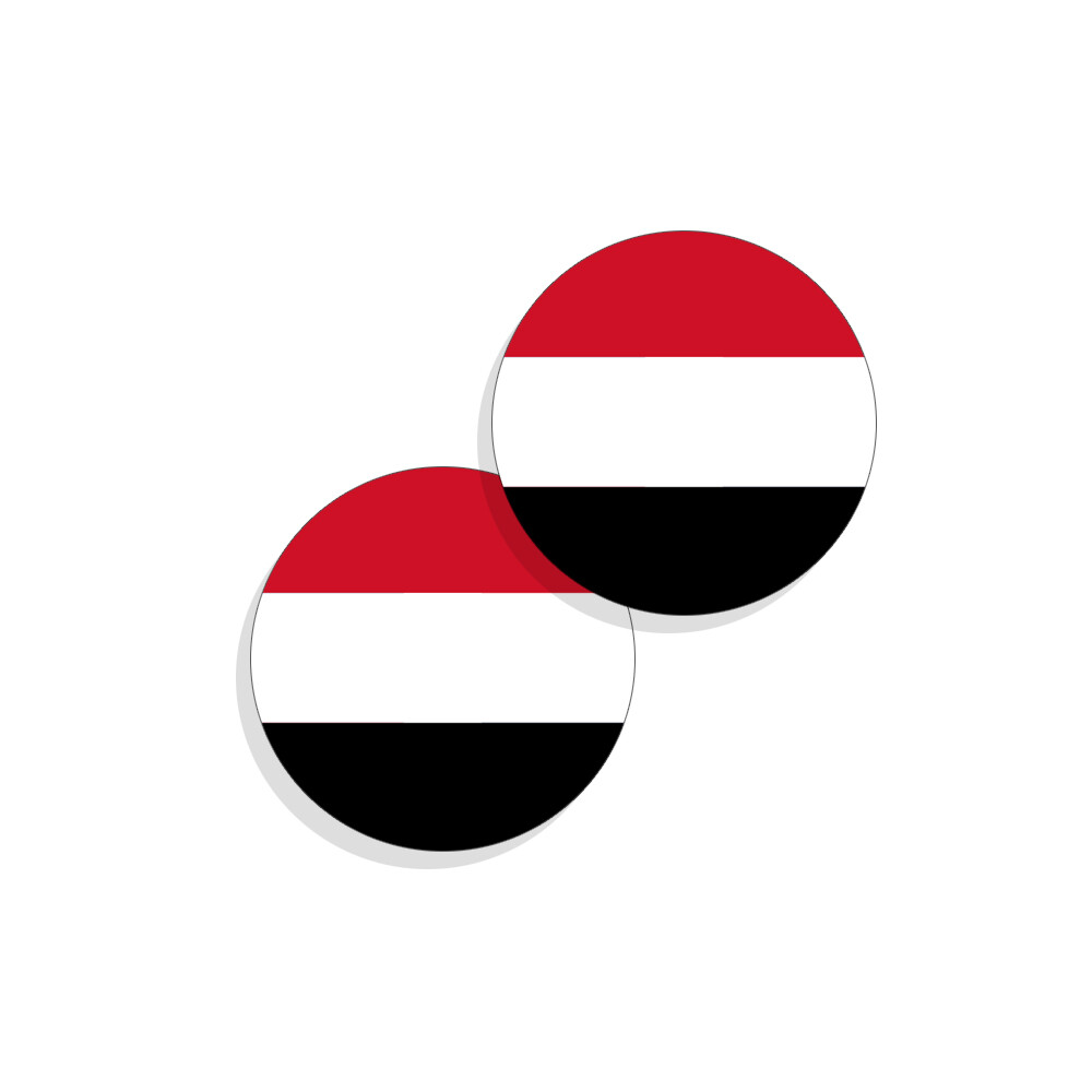 Yemen Flag Stickers Flag Decals Round Indoor Outdoor 4 Circles Yemen Flag
