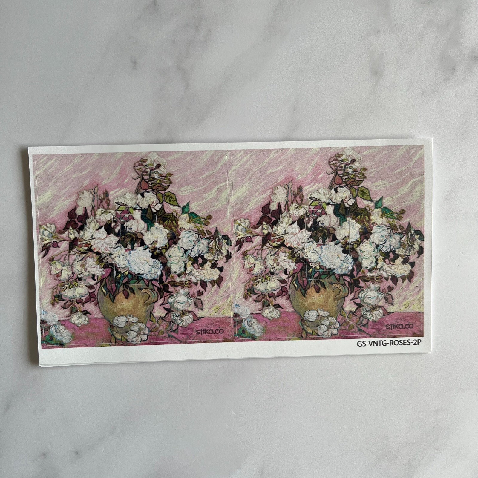 Pack of 2 Vintage Roses, Vincent Van Gogh Art Design for Single Light Switch