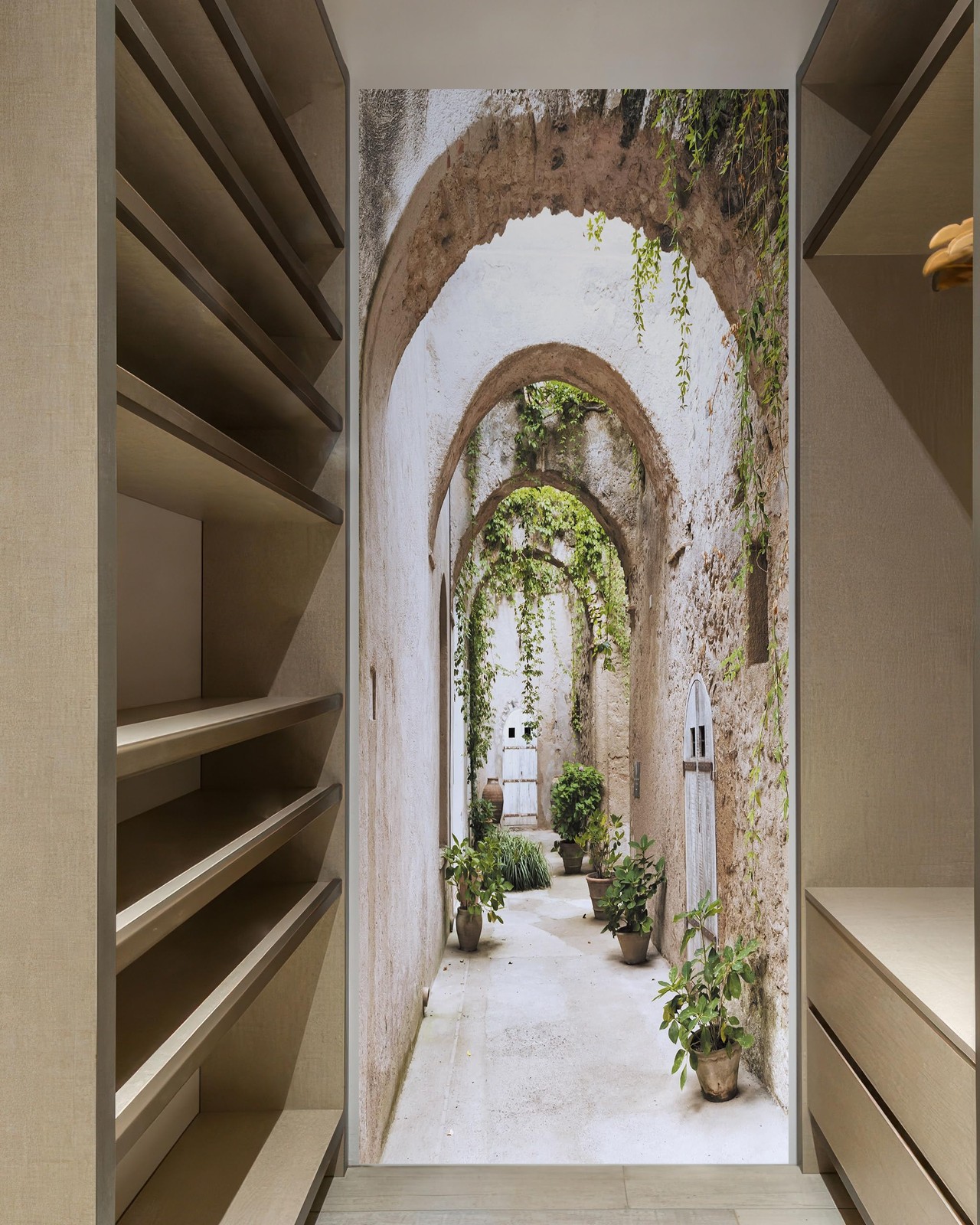 3D Door Mural – Arch-Shaped Corridor Peel & Stick Door Wallpaper, Removable -…
