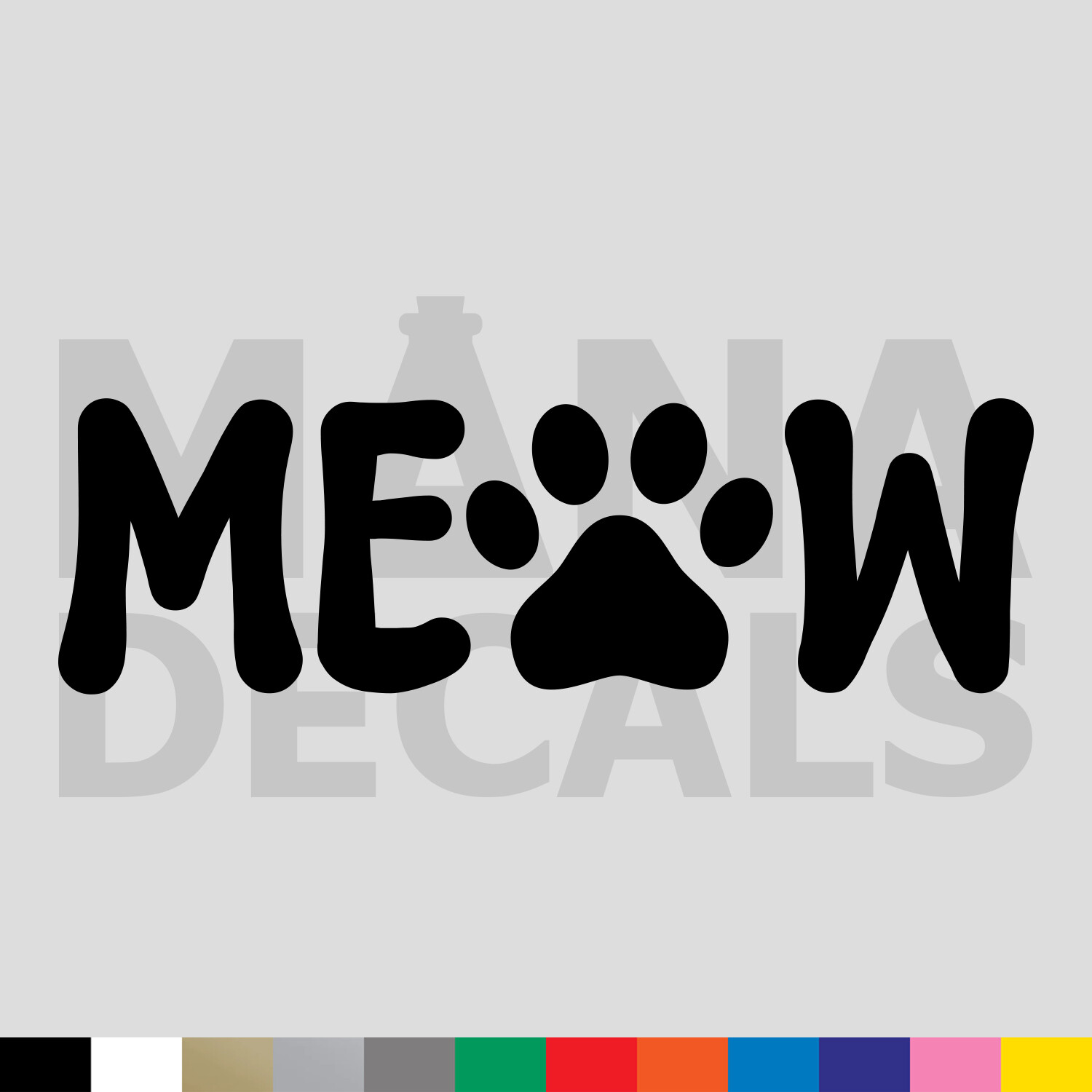 Meow Paw Print Vinyl Die Cut Decal Sticker – Cat Pet Animal