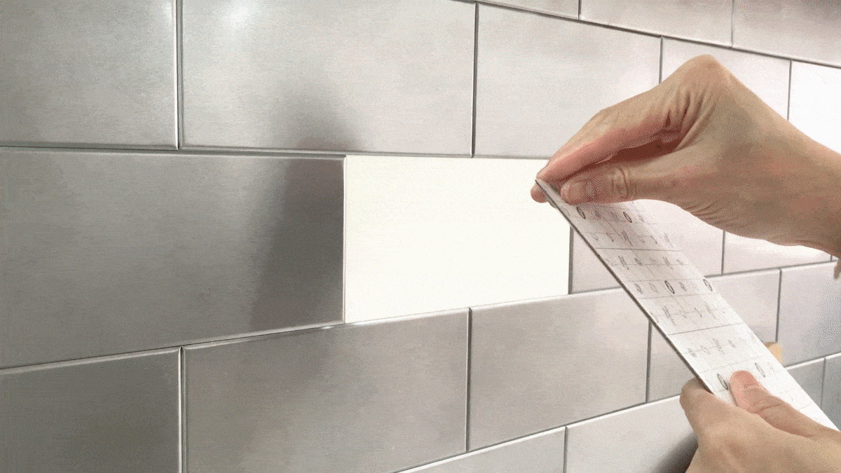 Peel & Stick Metal Tile kitchen backsplash 3.93"x7.87"(100MM x 200MM)