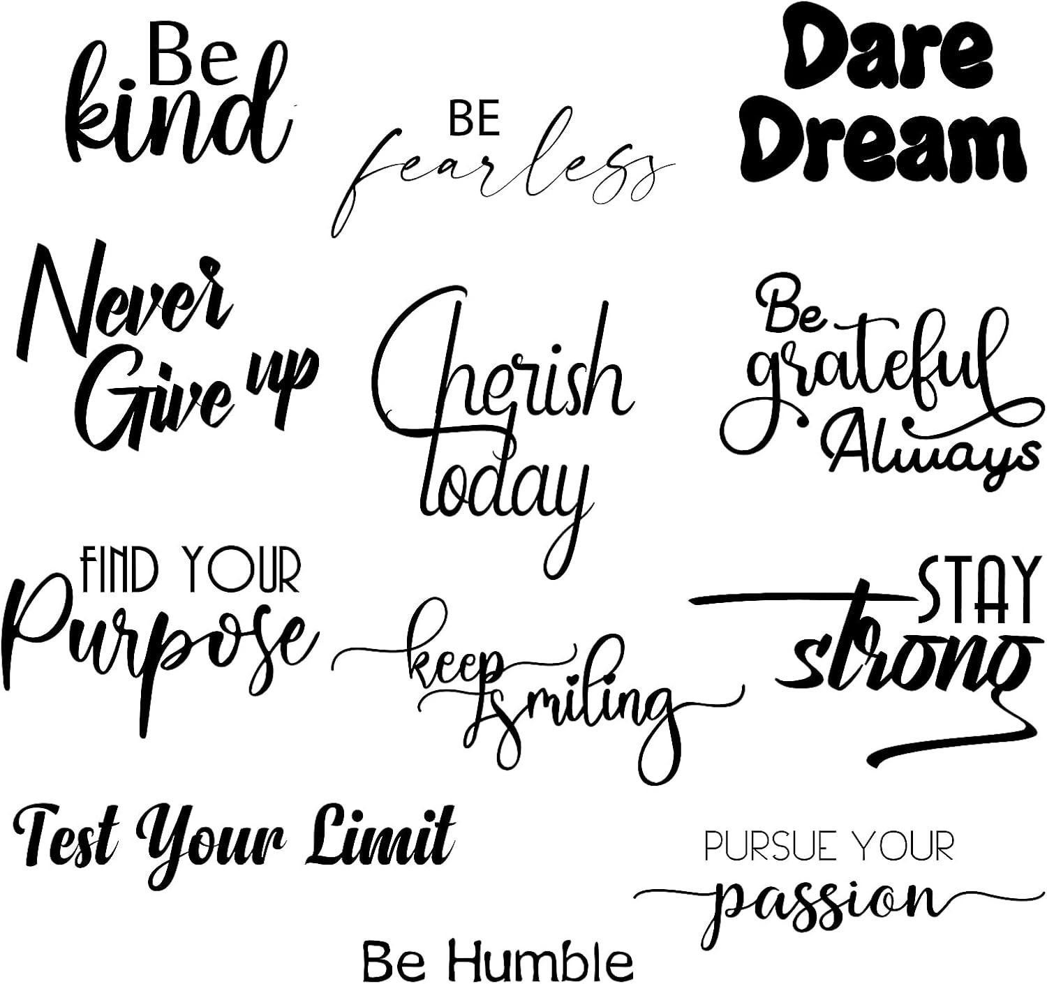 12 Pcs Inspirational Quotes Wall Decals Peel and Stick Vinyl Mirror Stickers Mot