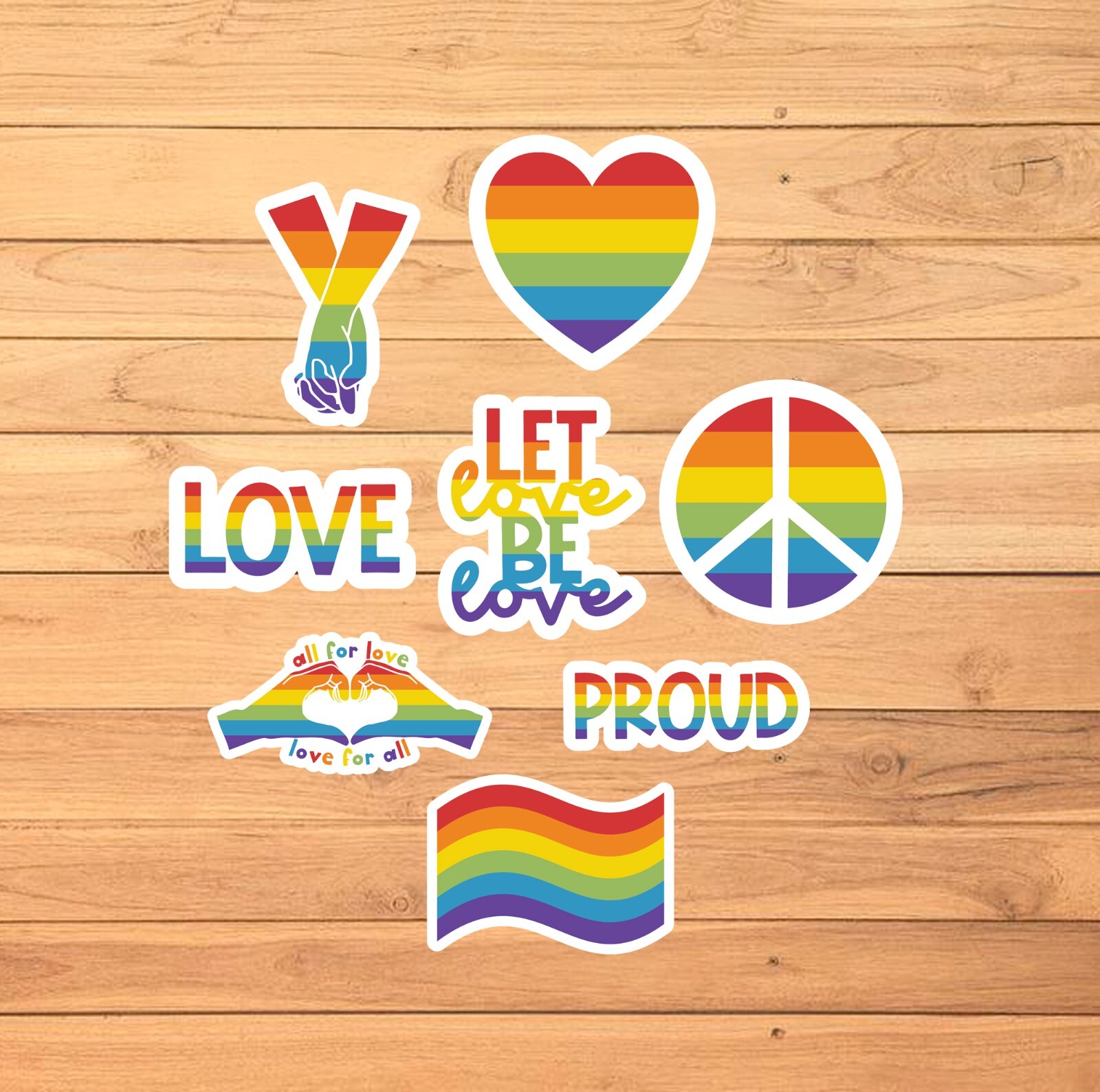 Pride Stickers / 2 1/2 Inch / Set of 8 / 2 Style Options
