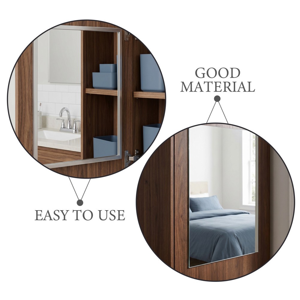 4Pcs Reusable Acrylic Mirror Sheet Tiles Self Adhesive for Small Space DIY Decor