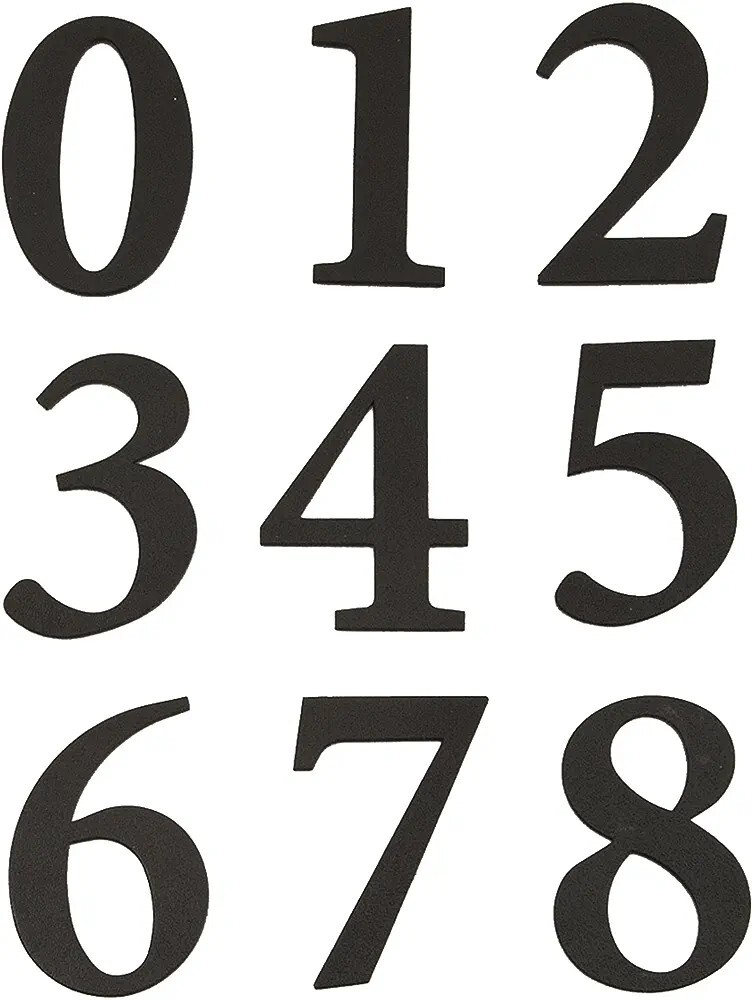 Mm200b Self Adhesive Molded Plastic Numbers 2.375" High Black