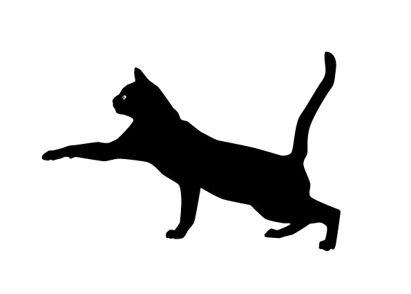 Cat Reaching – Black Cat#2 Die Cut Vinyl Decal 4-21 in Kitty Cat Outdoor Sticker