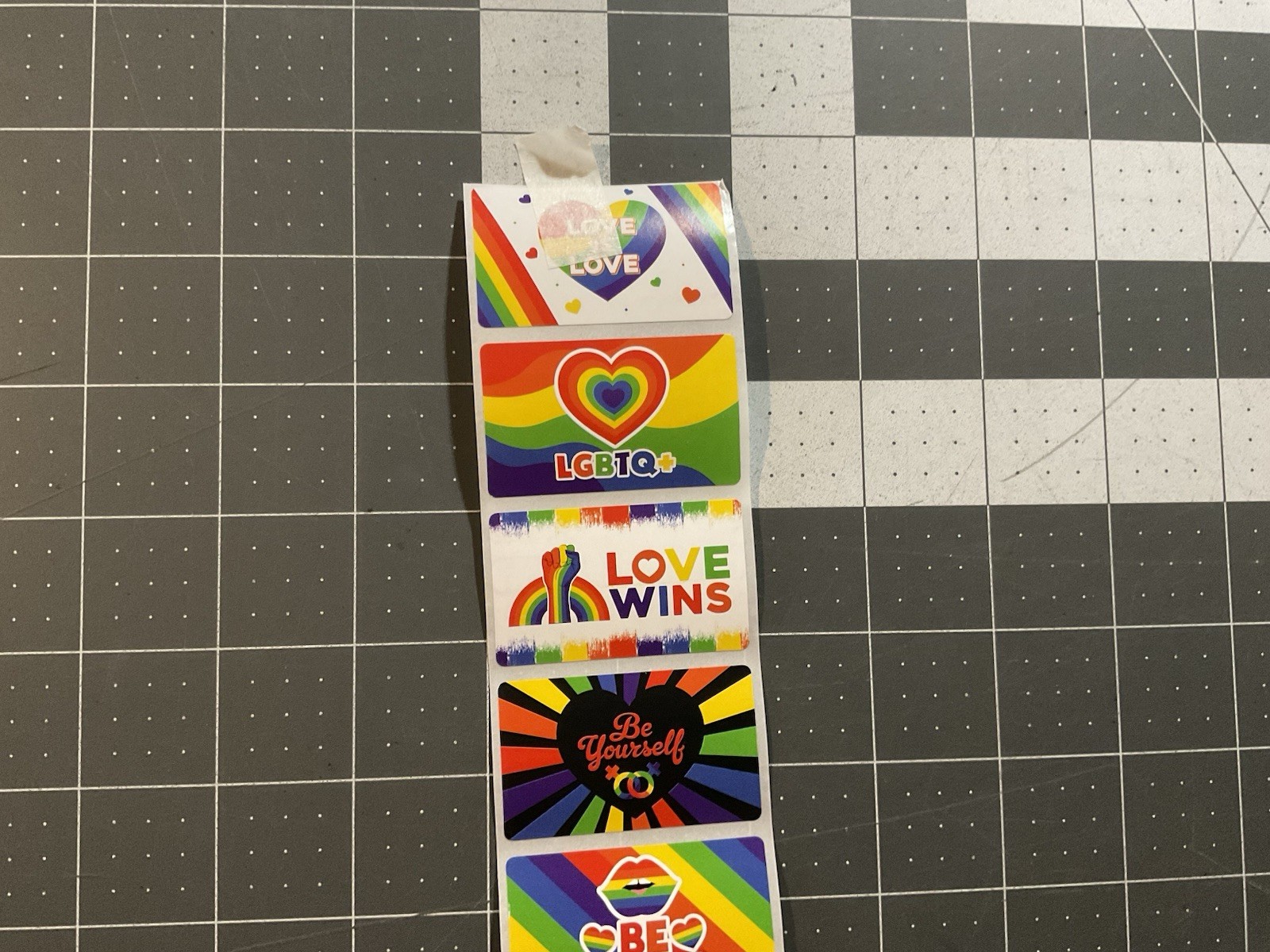 LGBTQ Pride Sticker Roll, Rainbow Flag, Love Is Love, 500 Plus Pieces