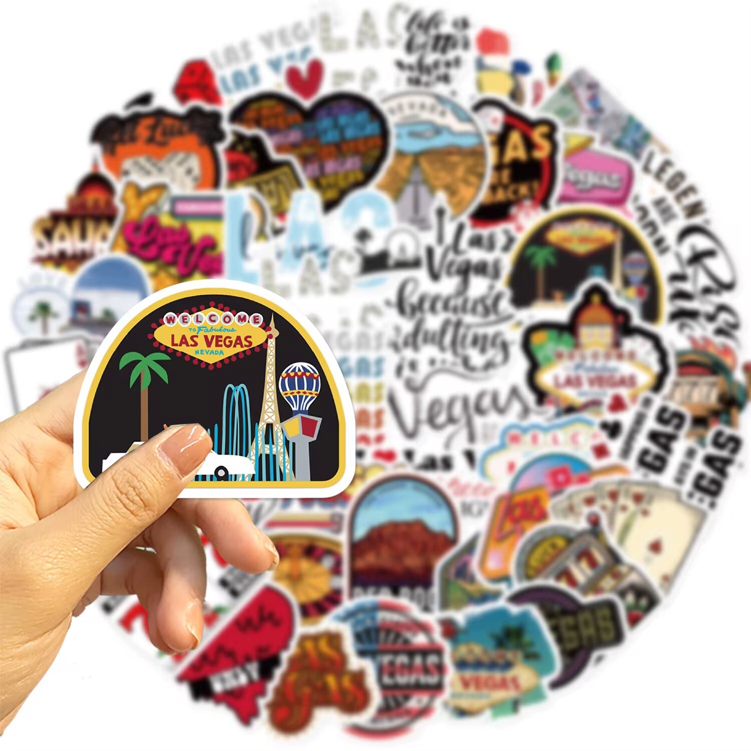 50 Pack Las Vegas Stickers Nevada Decals Laptop Hydro Yeti Car Free Shipping!