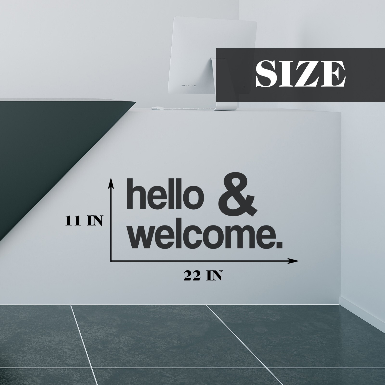 Hello and Welcome Office Wall Decal Sticker Quote Home Decor Wall Art Entrance