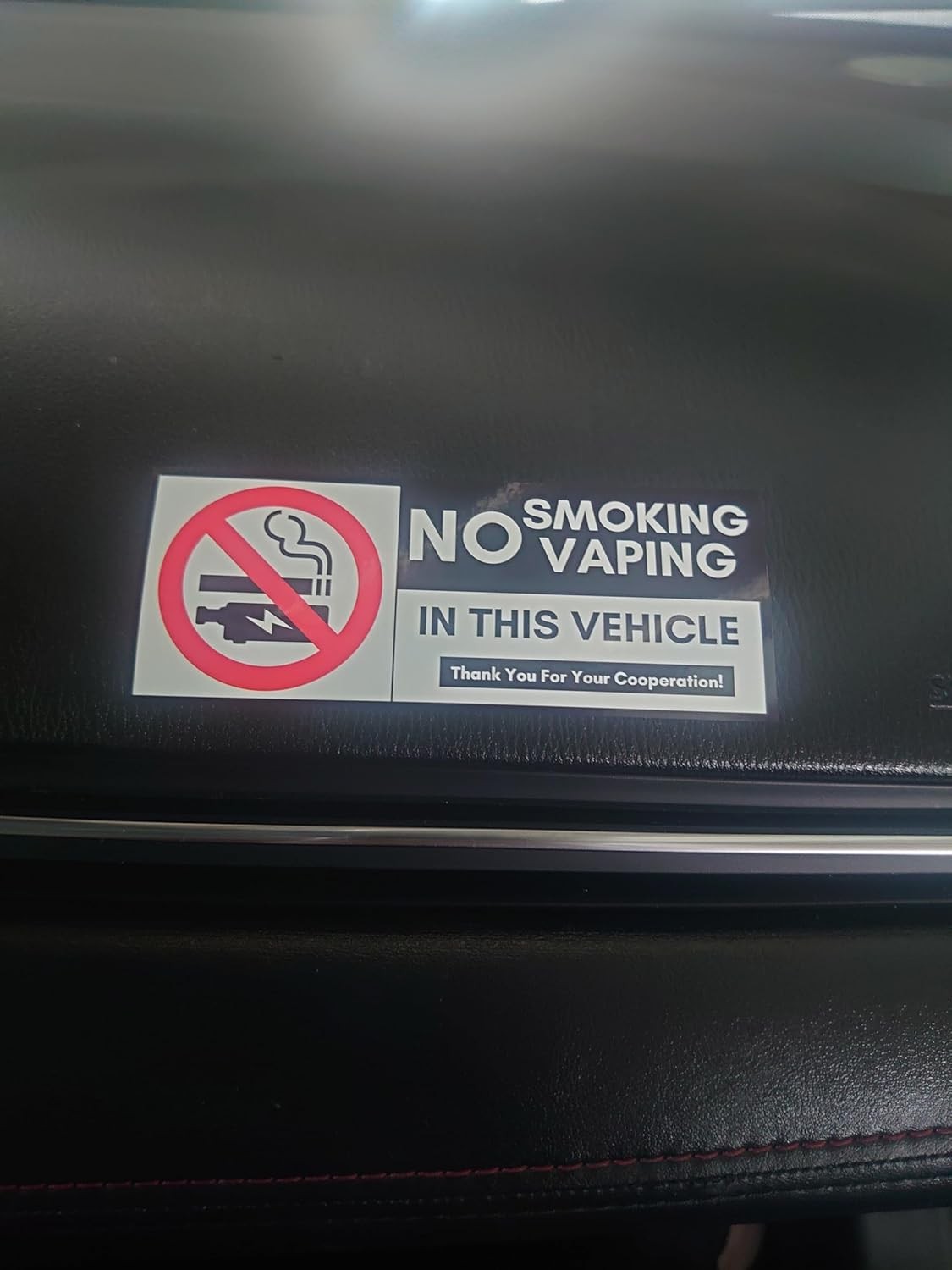 No Smoking for Vehicles Vinyl Sticker 10 Pack Set 2×5, White, Black, Red
