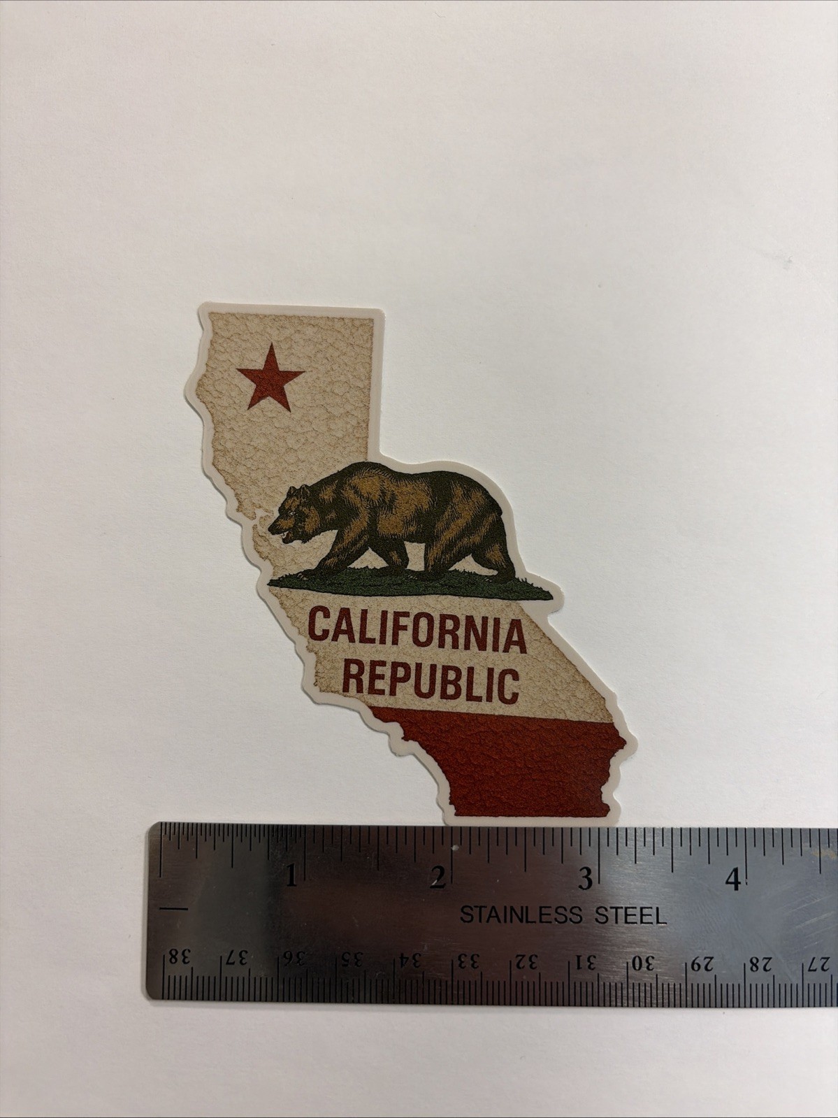 California Republic Flag Sticker Rustic Distressed Look