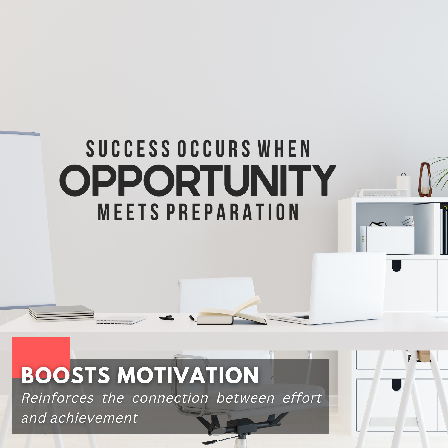 Motivational Wall Decal Quote – Success Occurs When Opportunity Meet Preparation