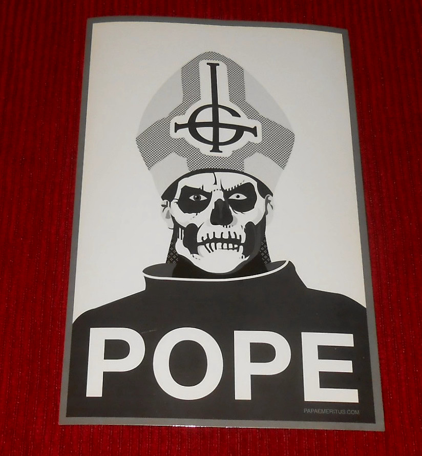 Ghost B.C. Papa Emertus 2013 Large Sticker Promo 8.5×5.5 Infestissumam Pope