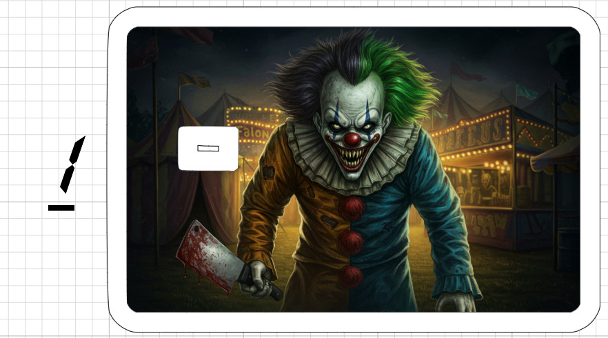 Killer Clown Credit Debit ATM Card Skin Sticker Circus Demon Evil Ghost Knife US