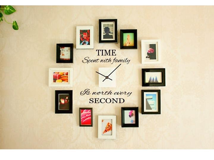 TIME SPENT WITH FAMILY Wall Art Decal Quote Words Lettering Decor Sticker Design