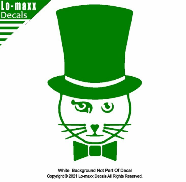 Top Hat Cat Kitty Car Truck Window Whimsical High Quality Die Cut Vinyl Decal