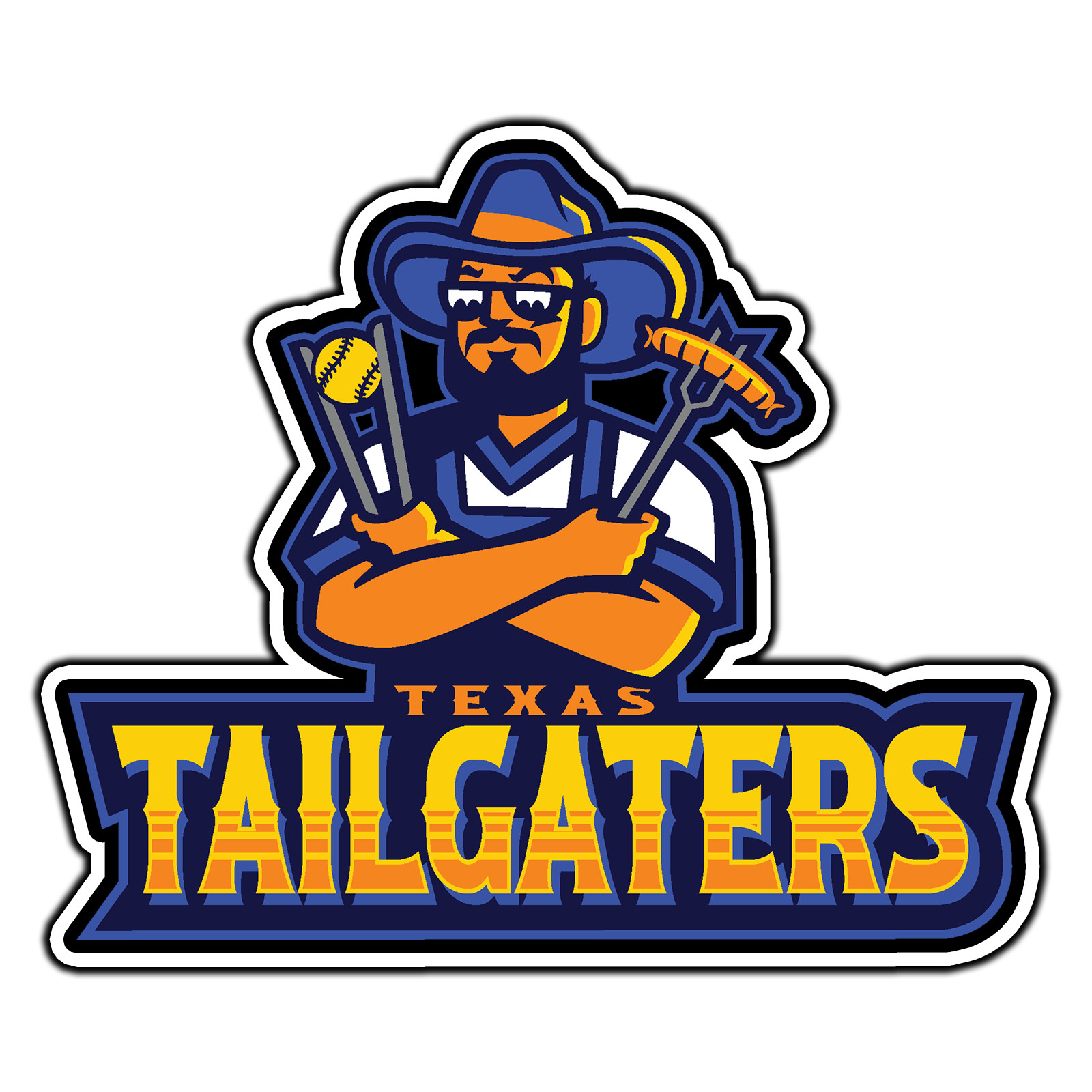 Texas Tailgaters Logo #2 Baseball Sticker Waterproof Vinyl Decal Die-Cut Car