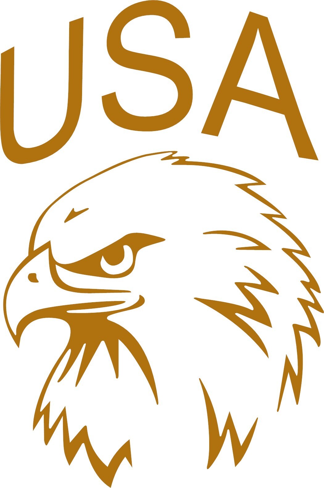 USA EAGLE HEAD VINYL DECAL In your choice of color 5.0"H X 3.5"W "