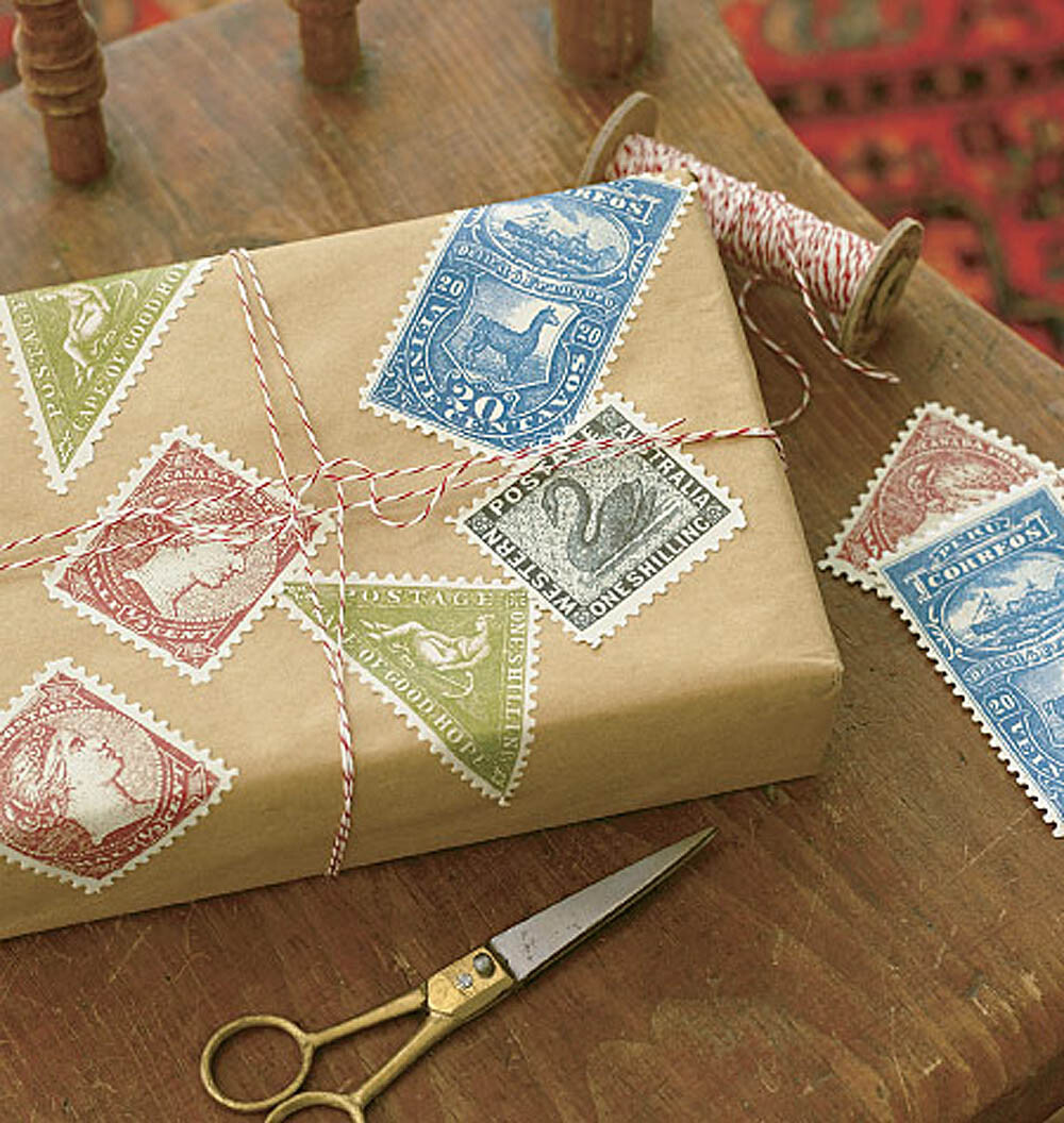 Stamp Stickers 25 Wallies Travel Mail Decorate Decals Walls Wood or Any Surface