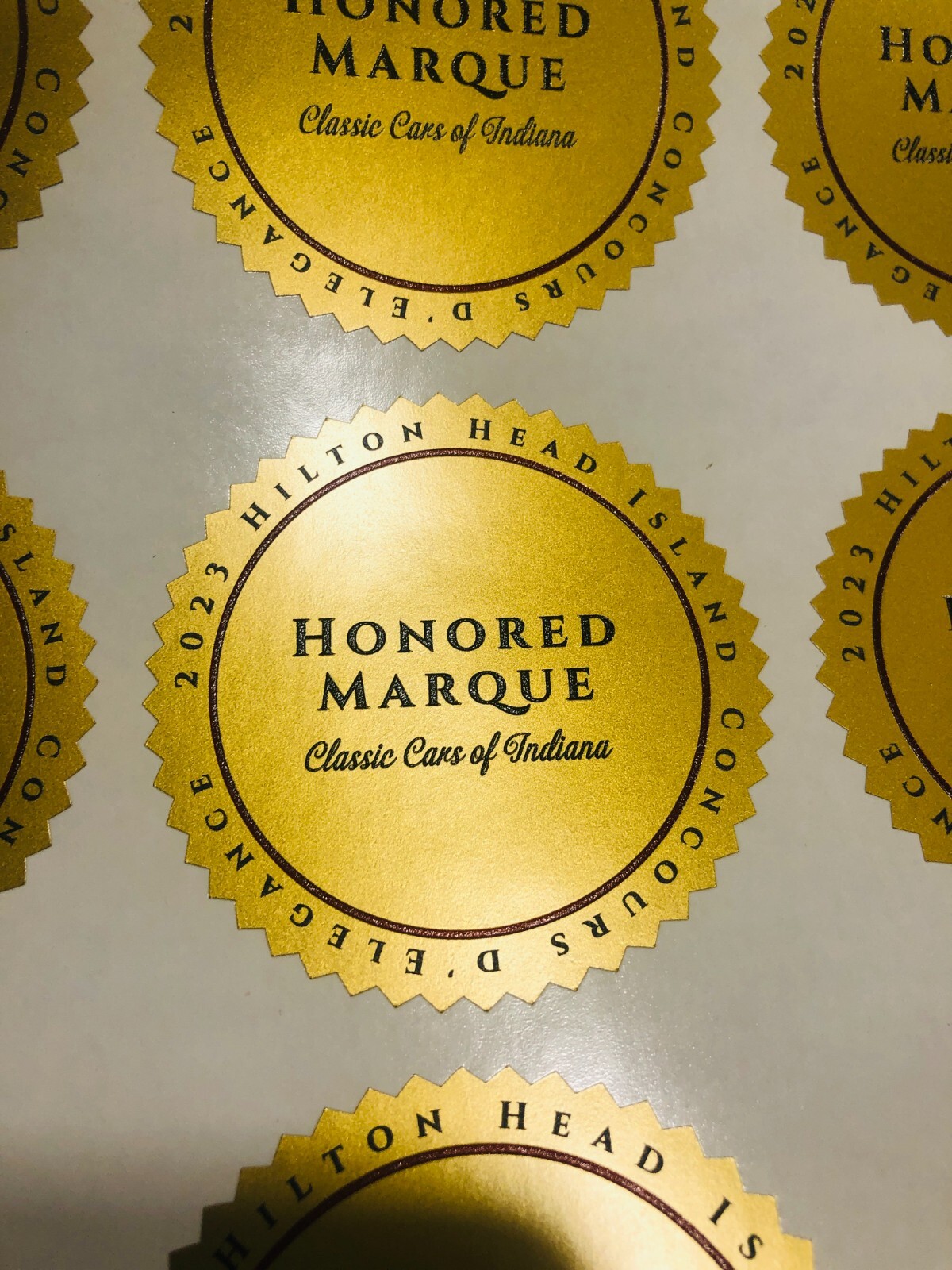 Custom Metallic Gold stickers logo Gold Foil stickers waterproof Gold labels