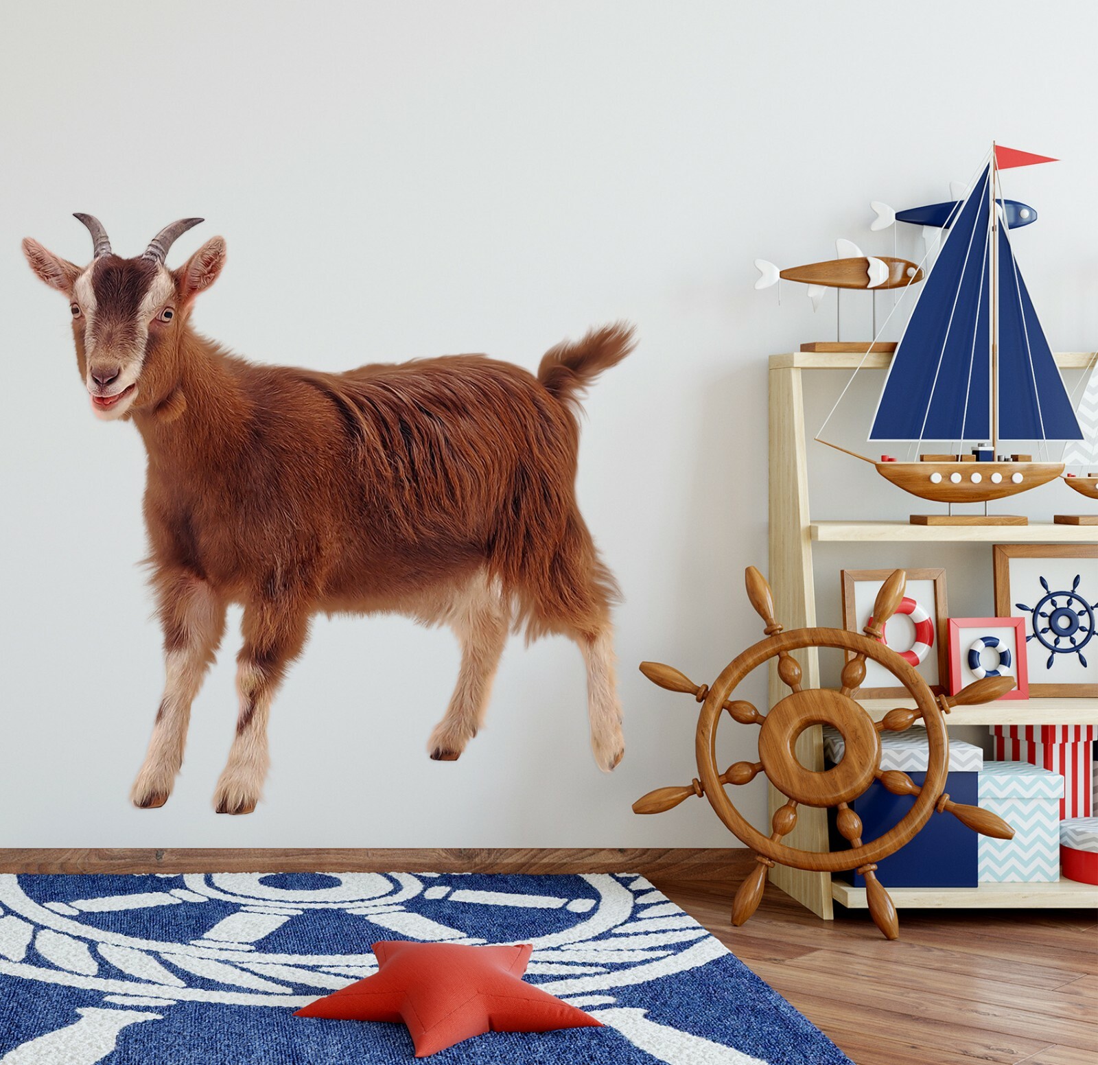 3D Long Wool Sheep A04 Animal Wallpaper Mural Poster Wall Stickers Decal Zoe