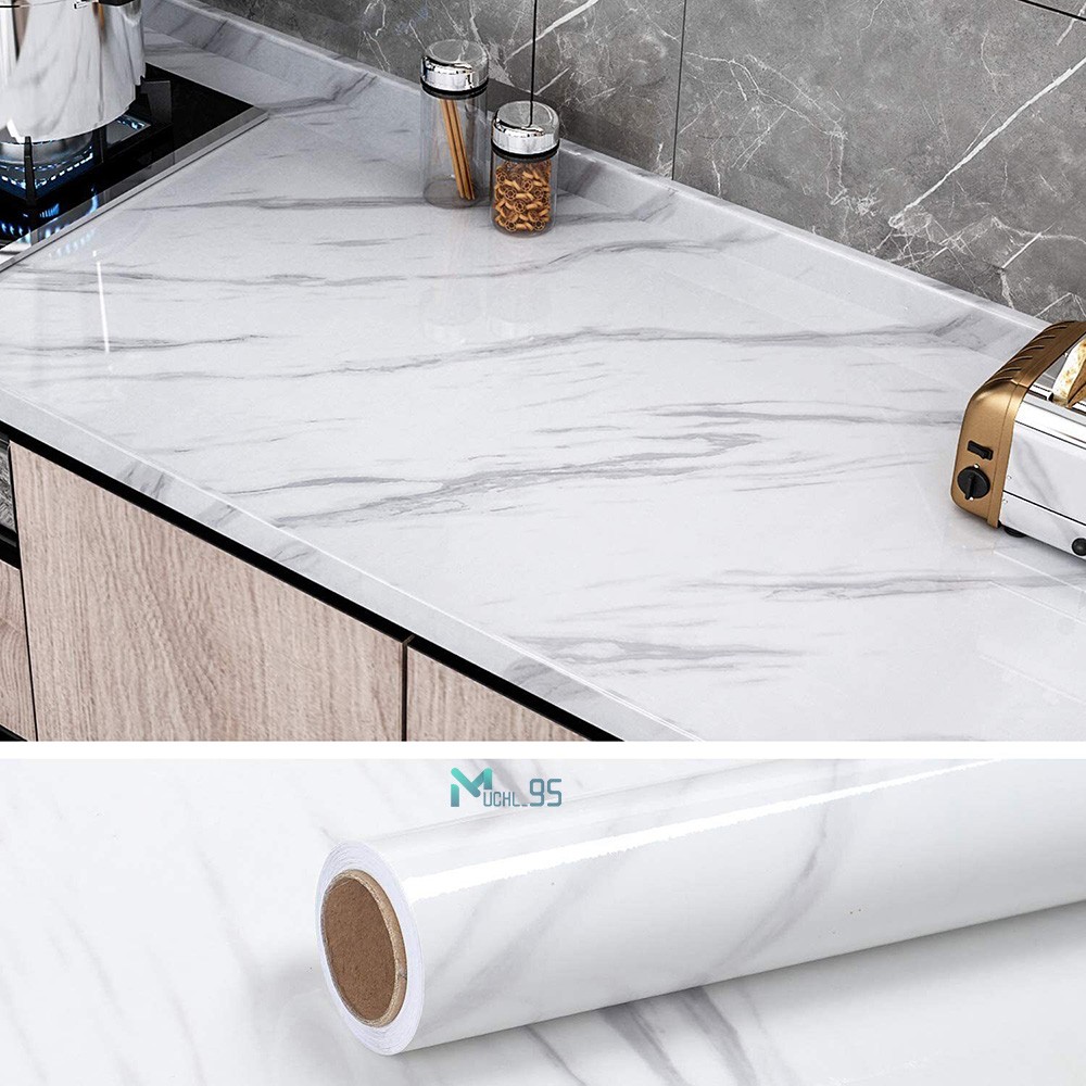 Self Adhesive Marble Wallpaper Peel & Stick Contact Paper for Kitchen Countertop