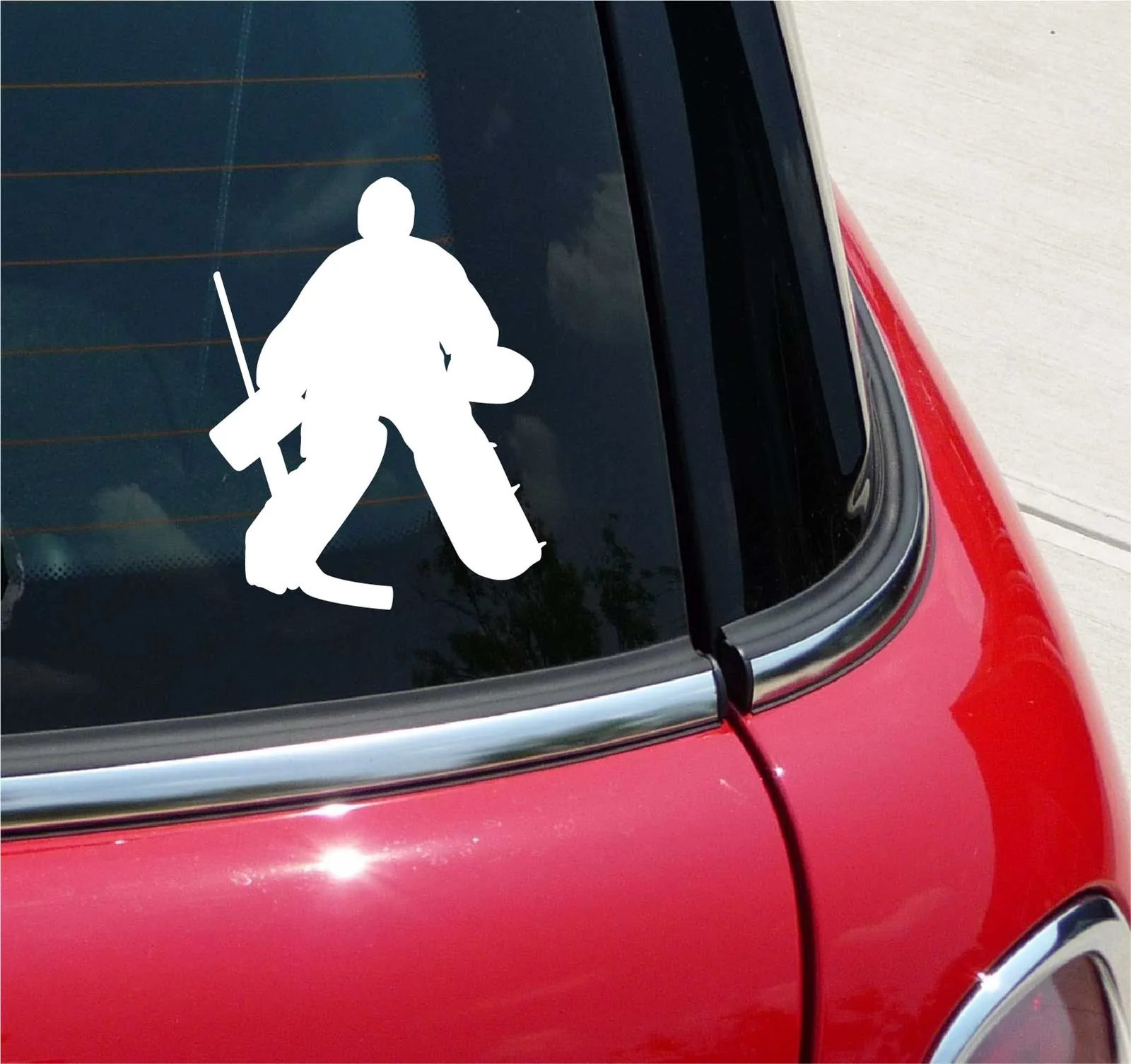 HOCKEY GOALIE STICK PUCK GRAPHIC DECAL STICKER ART CAR WALL DECOR